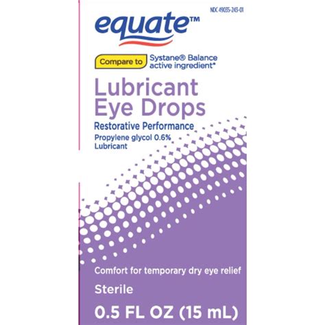 Equate Restorative Performance Lubricant Eye Drops 0 5 Fl Oz