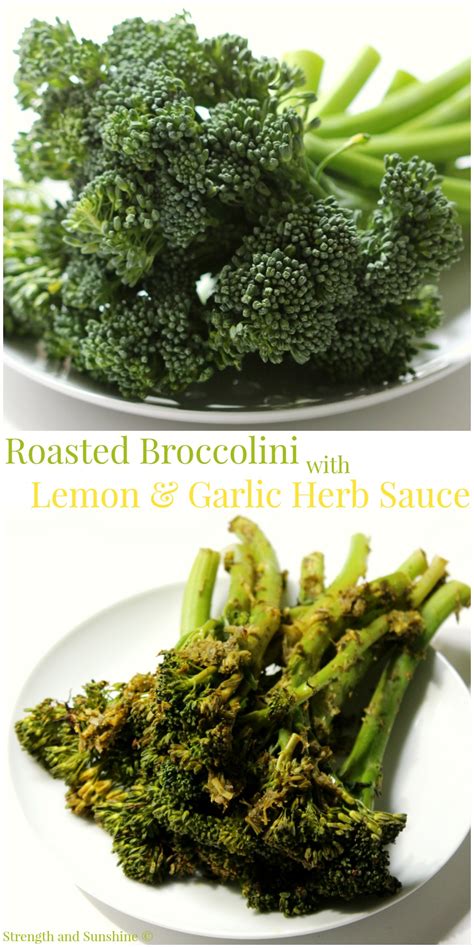 Roasted Broccolini With Lemon And Garlic Herb Sauce