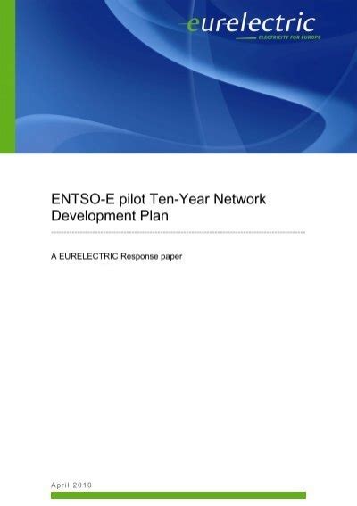 Entso E Pilot Ten Year Network Development Plan Eurelectric