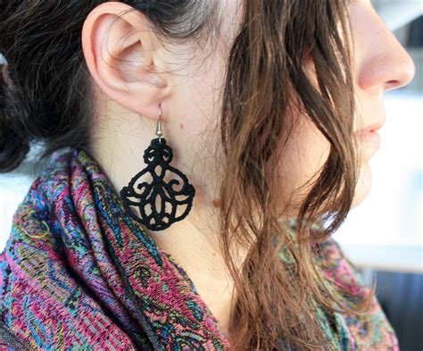 Free Standing Lace Embroidered Earrings