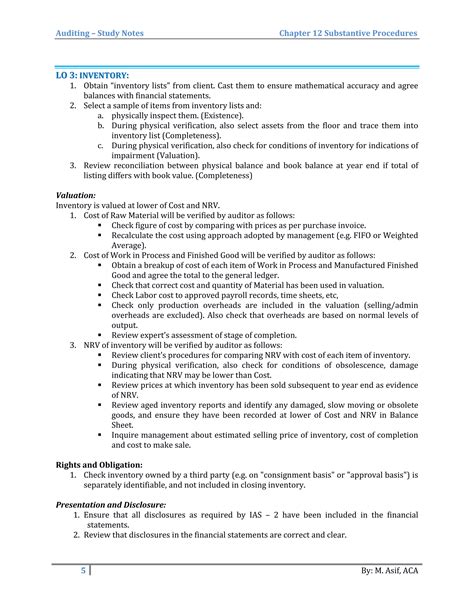 Substantive Procedures Auditing Study Notes Pdf