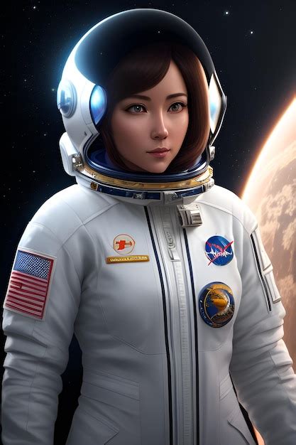 Premium Ai Image The Female Astronaut Wearing Spacesuit