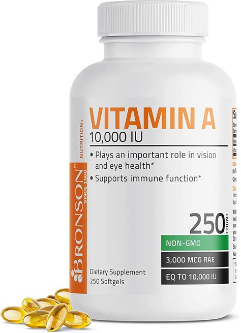 Bronson Vitamin A Iu Premium Non Gmo Formula Supports Healthy