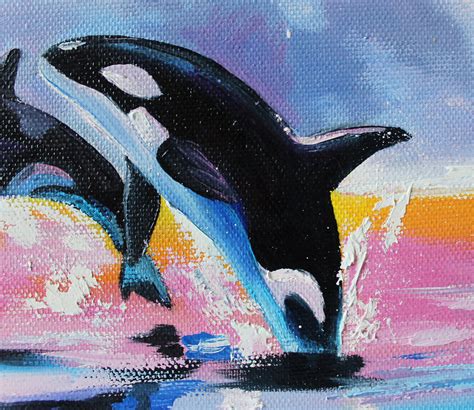 Killer whale oil painting on canvas Killer whale art Whale | Etsy