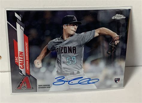 Zac Gallen Topps Chrome On Card Rookie Auto Diamondbacks Rc Ra Zg