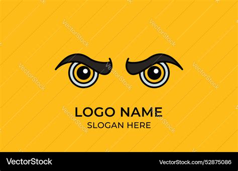 Logo Angry Eye Cartoon Style Movie App Royalty Free Vector