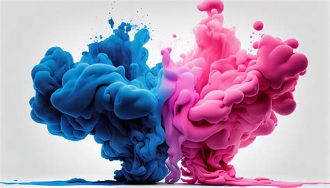 Premium Ai Image Blue And Pink Colorful Paints That Blend Together On