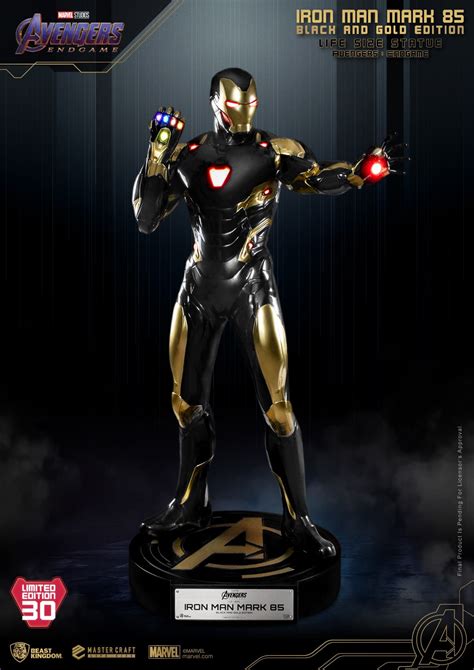 Life Size Iron Man Mark 85 Black & Gold Suit Debuts from Beast Kingdom