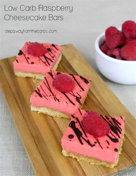 Low Carb Raspberry Cheesecake Bars Step Away From The Carbs