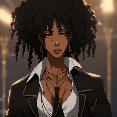 Stylish Black Anime Queen Glamorous Female Black Anime Characters Pfp