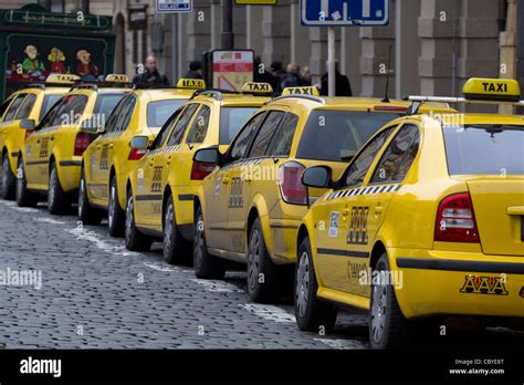 Fleet Of Aaa Yellow Cabs One Of The More Reputable Taxi Firms In