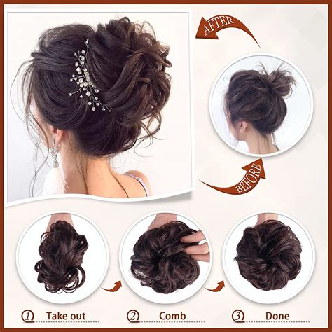 Dopi Claw Clip Messy Bun Hair Piece Wavy Curly Hair Bun Clip In Claw