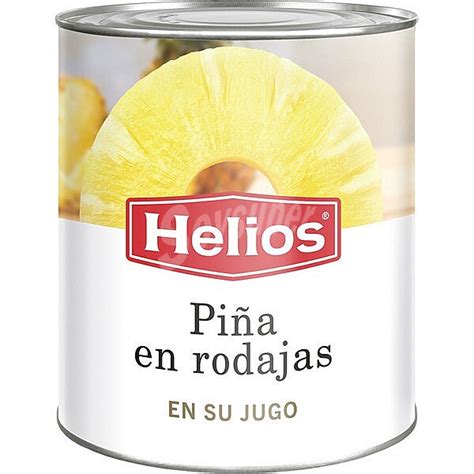 Helios Pi A En Rodajas En Su Jugo Lata G Neto Escurrido