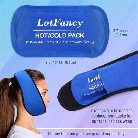 LotFancy 2pc Gel Ice Packs For Hot Cold Therapy Pain Relief For Face Head TMJ Wisdom Teeth
