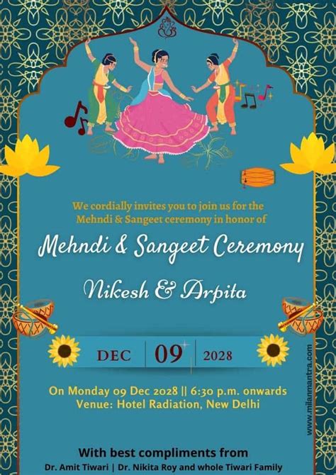 Aggregate More Than Mehndi And Sangeet Invitation Wordings Best