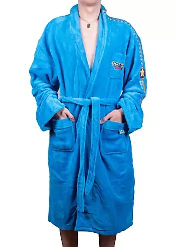 Sonic The Hedgehog Go Faster Blue Adult Dressing Gown Freemans