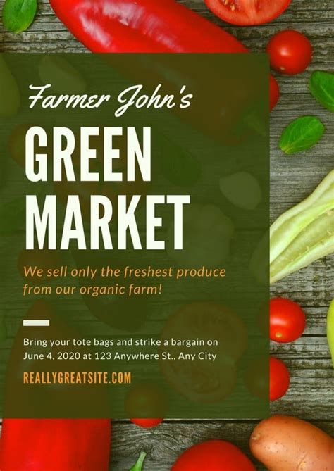 Free Custom Printable Farmers Market Poster Templates Canva