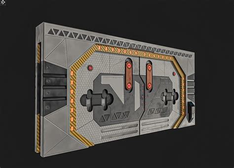 3D Model Sci Fi Door VR AR Low Poly CGTrader