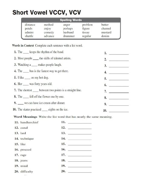 Short Vowels Vccv Vcv Worksheet Live Worksheets 42 Off