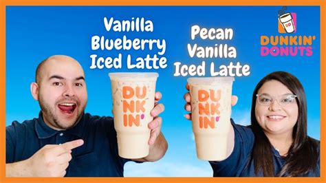 Dunkin Donuts Vanilla Blueberry Iced Latte And Pecan Vanilla Iced Latte Review 🫐 Youtube