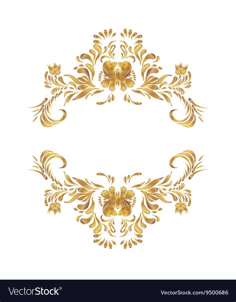 Floral Golden Border Royalty Free Vector Image