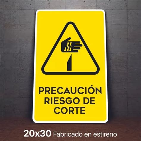 Señalamiento Riesgo De Corte Precaucion Letrero 20x30 Meses sin intereses