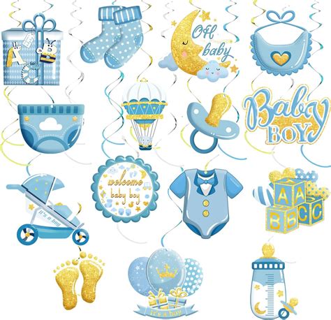 Amazon Pcs Blue Baby Shower Party Hanging Swirls Decor It S A