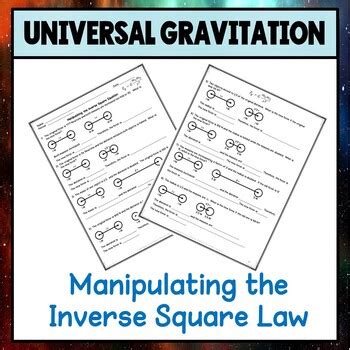 Physics Unit 4 Manipulating the Inverse Square Law Worksheet | TpT