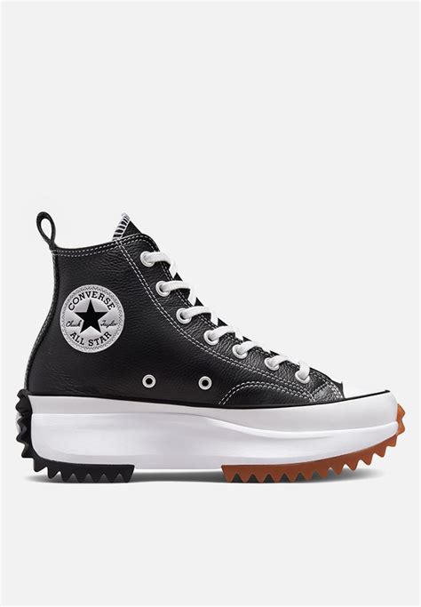 Run Star Hike Platform Foundational Leather Hi Black White Gum Foundational Leather Converse