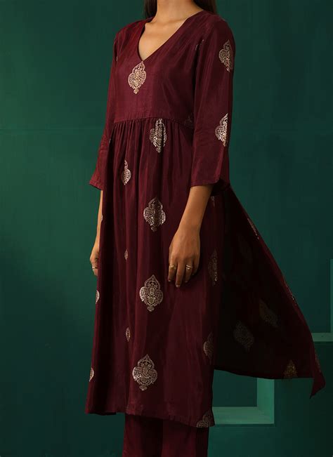 Buy Indian Ethnic Clothing Raksha Bandhan Wine Kurta Sets