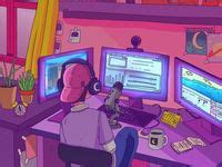 48 Table setup ideas | aesthetic art, gaming room setup, illustration art