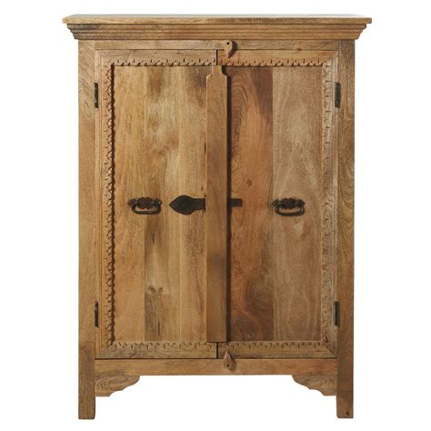 Cabinet De Rangement Portes En Manguier Massif Kohima Maisons Du Monde