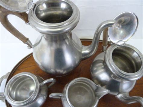 Vintage Kmd Tiel Royal Holland Pewter Coffee Pot Tea Pot Creamer Sugar Tray Ebay