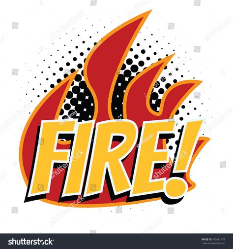 Fire Word Pop Art Style Retro Stock Vector (Royalty Free) 673481179 ...