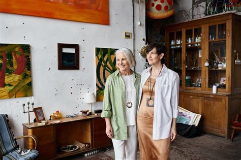 A Mature Lesbian Couple Standing United Stock Image Image Of Women