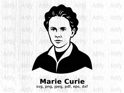 Marie Curie SVG, Marie Curie Vector Cutting Files for Silhouette Cameo, Scanncut, for Commercial ...