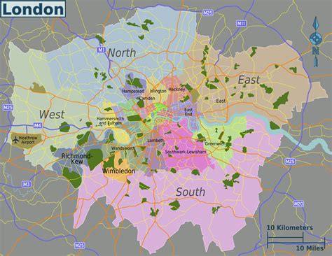 Map Of London London Map Greater London Map London Travel