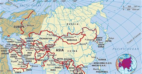 Labeled Russia Physical Features Map - Foto Kolekcija