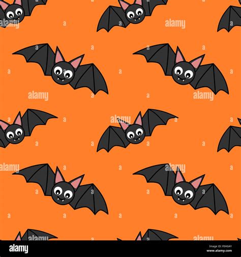 Cute Cartoon Bat Halloween Seamless Pattern Stock Photo Alamy