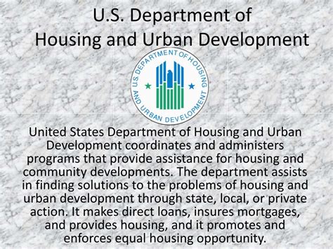 Ppt U S Department Of Housing And Urban Development Powerpoint