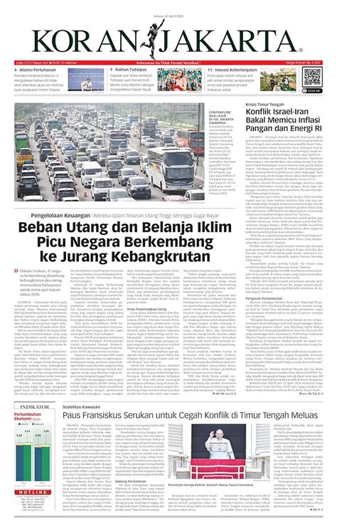 Koran Jakarta Edisi Selasa April Koran Jakarta Jejak