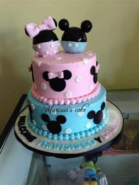 Mickey And Minnie Cake Minnie Baby Mickey Cakes Twins Baby Shower