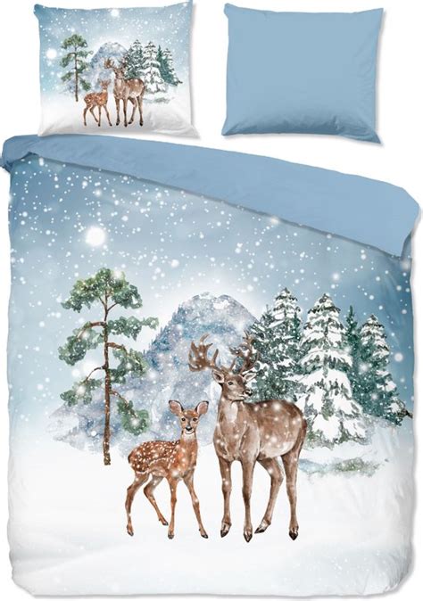 Warme Flanel Dekbedovertrek Sneeuwlandschap 200x200 220 Tweepersoons