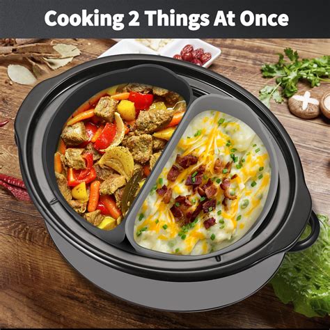 Outxe Upgraded Slow Cooker Divider Liner Fit 6 Qt Crockpot