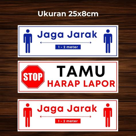 Jual Stiker Label Tamu Harap Lapor Stiker Jaga Jarak Shopee Indonesia