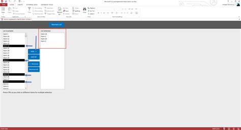 Microsoft Access Multi Select List Box Database Using The List Box