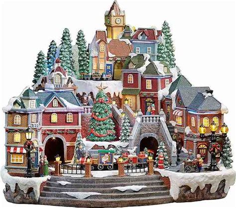 Christmas Village Centerpiece Decor Tiered Village Town Center With