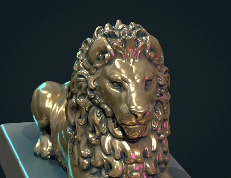 Lion Sculpture - 3D Print Model by Skazok