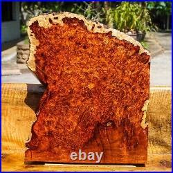 Rare Red Amboyna Burl Lumber Live Edge Block Blank Wood Diy Resin