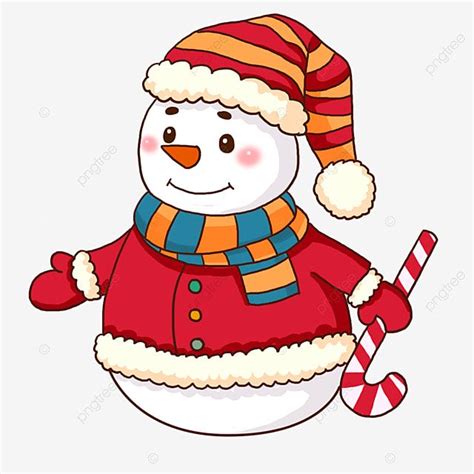 Ilustra O De Boneco De Neve Chap U Listrado Vermelho Png Clipart